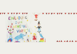 selbstgemalte Einladung zum Karnevals-Varieté