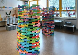 Turm aus Jumbo Baussteinen