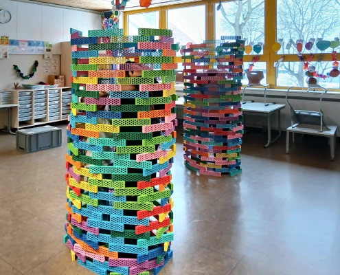 Turm aus Jumbo Baussteinen