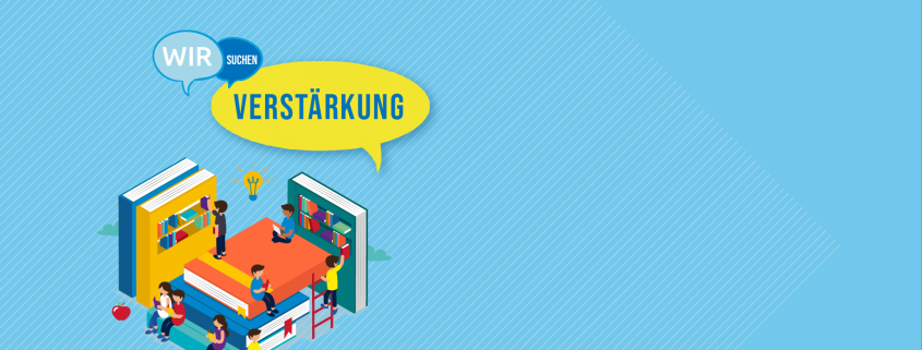 ILLUSTRATION MIT BÜCHERN UND KINDERN